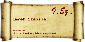 Imrek Szabina névjegykártya